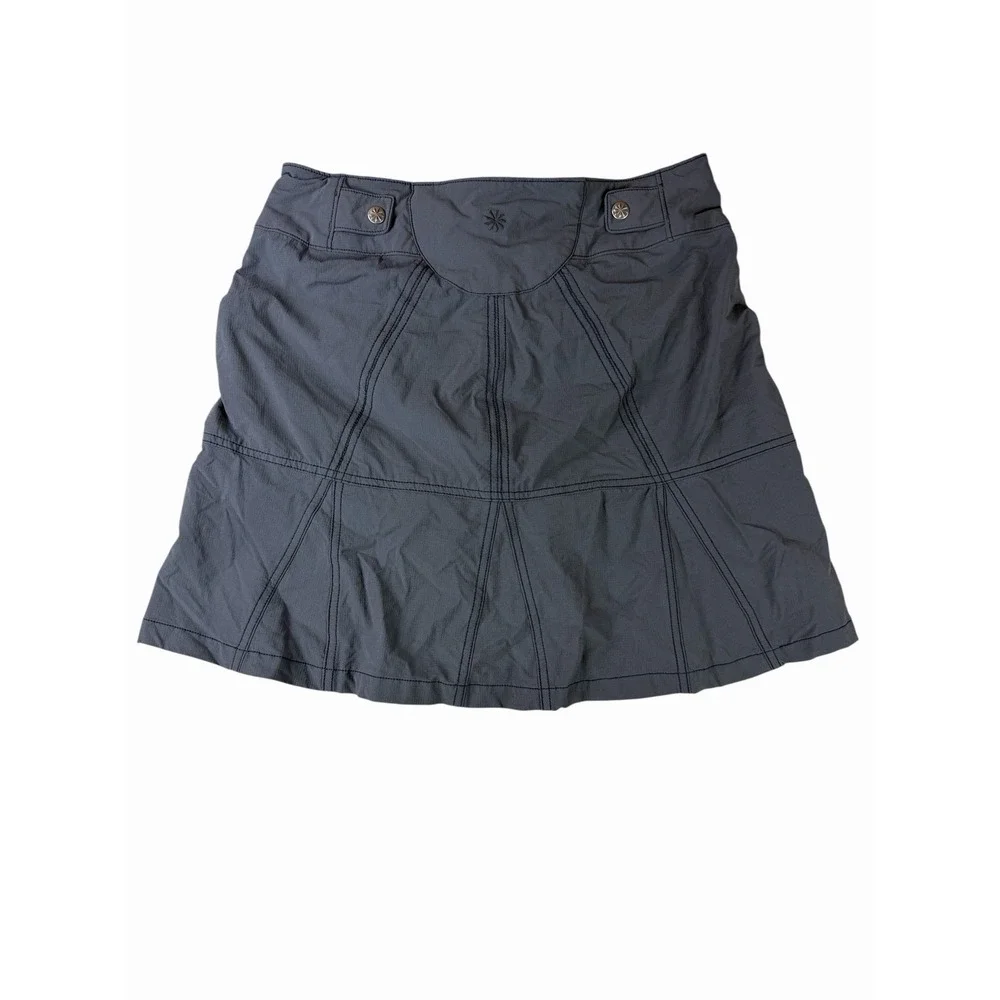 Athleta Womens Tennis Skirt Skort Size 6 Gray Golf Zipper Pockets